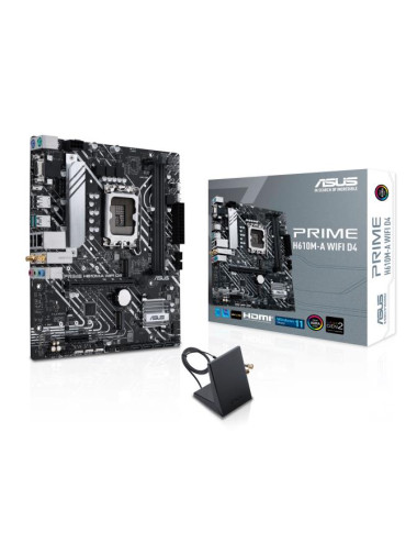 Mainboard|ASUS|Intel H610|LGA1700|Micro-ATX|Memory DDR4|Memory slots 2|1xPCI-Express 3.0 1x|1xPCI-Express 4.0 16x|2xM.2|1x15pin 