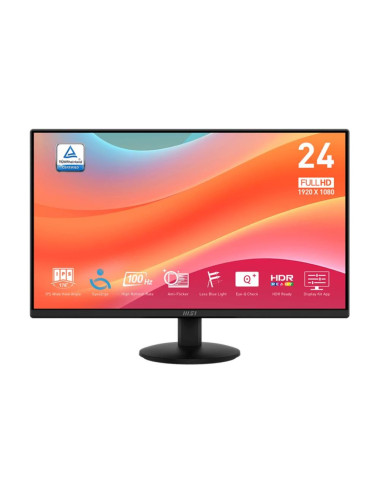 LCD Monitor|MSI|23.8"|Business|Matte|Panel IPS|1920x1080|16:9|100Hz|1 ms|Tilt|Colour Black|PROMP242L