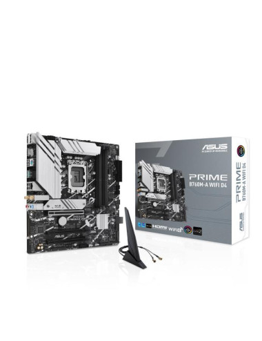 Mainboard|ASUS|Intel B760 Express|LGA1700|Micro-ATX|Memory DDR4|Memory slots 4|3xPCI-Express 4.0 16x|2xM.2|2xHDMI|1xDisplayPort|