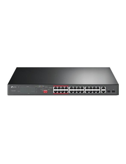 Switch|TP-LINK|TL-SL1226P|Desktop/pedestal|24x10Base-T / 100Base-TX|2x10Base-T / 100Base-TX / 1000Base-T|PoE+ ports 24|TL-SL1226