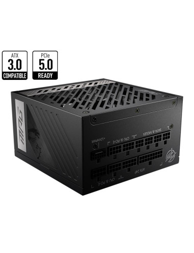 Power Supply|MSI|1000 Watts|Efficiency 80 PLUS GOLD|PFC Active|MPGA1000GPCIE5
