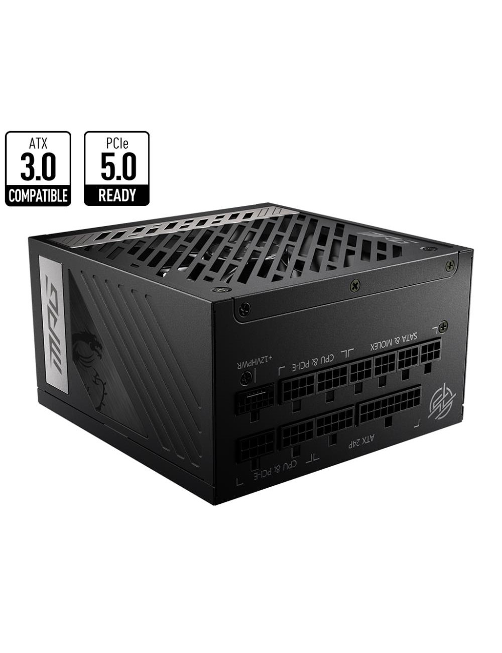Power Supply|MSI|1000 Watts|Efficiency 80 PLUS GOLD|PFC Active|MPGA1000GPCIE5