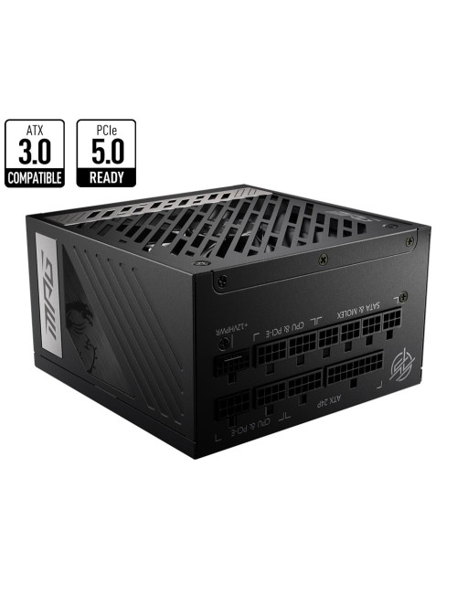 Power Supply|MSI|1000 Watts|Efficiency 80 PLUS GOLD|PFC Active|MPGA1000GPCIE5