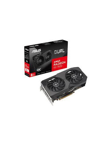 Graphics Card|ASUS|AMD Radeon RX 7600|8 GB|GDDR6|128 bit|PCIE 4.0 8x|Two and Half Slot Fansink|1xHDMI|3xDisplayPort|DUAL-RX7600-