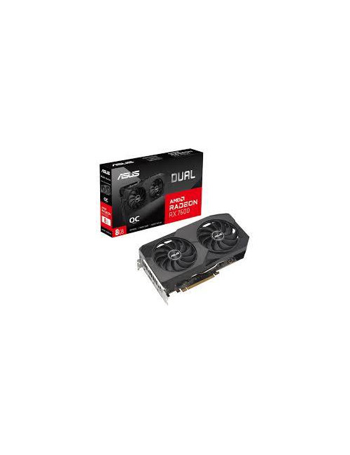 Graphics Card|ASUS|AMD Radeon RX 7600|8 GB|GDDR6|128 bit|PCIE 4.0 8x|Two and Half Slot Fansink|1xHDMI|3xDisplayPort|DUAL-RX7600-