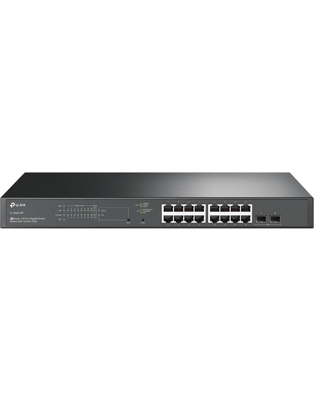 Switch|TP-LINK|JetStream|TL-SG2218P|Desktop/pedestal|16x10Base-T / 100Base-TX / 1000Base-T|2xSFP|PoE+ ports 16|150 Watts|TL-SG22