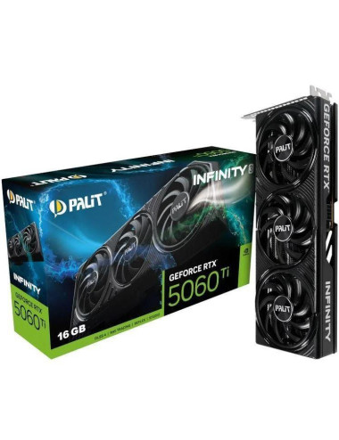 Graphics Card|PALIT|NVIDIA GeForce RTX 5060 Ti|16 GB|GDDR7|128 bit|PCIE 5.0 16x|Memory 1750 MHz|Triple slot Fansink|1xHDMI|3xDis