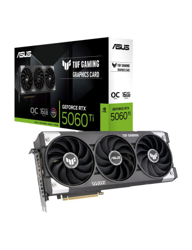 Graphics Card|ASUS|NVIDIA GeForce RTX 5060 Ti|16 GB|GDDR7|128 bit|PCIE 5.0 16x|Triple slot Fansink|1xHDMI|3xDisplayPort|TUF-RTX5