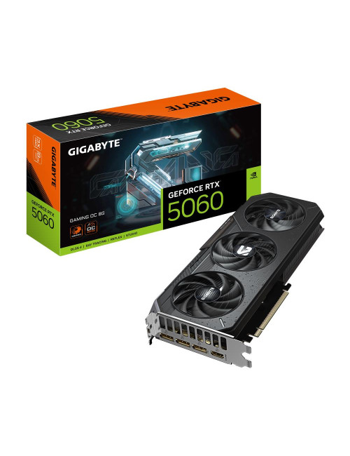 Graphics Card|GIGABYTE|NVIDIA GeForce RTX 5060|8 GB|GDDR7|128 bit|PCIE 5.0 16x|GPU 2595 MHz|Triple slot Fansink|1xHDMI|3xDisplay