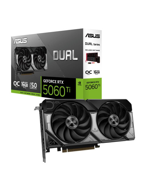 Graphics Card|ASUS|NVIDIA GeForce RTX 5060 Ti|16 GB|GDDR7|128 bit|PCIE 5.0 16x|Dual Slot Fansink|1xHDMI|3xDisplayPort|DUAL-RTX50