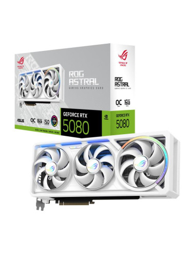 Graphics Card|ASUS|NVIDIA GeForce RTX 5080|16 GB|GDDR7|256 bit|Triple slot Fansink|ROG-ASTRAL-RTX5080O16G-WH