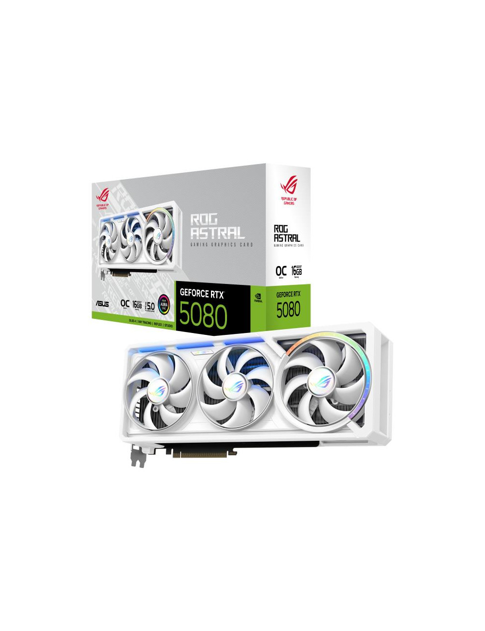 Graphics Card|ASUS|NVIDIA GeForce RTX 5080|16 GB|GDDR7|256 bit|Triple slot Fansink|ROG-ASTRAL-RTX5080O16G-WH