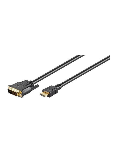 Goobay DVI-D/HDMI cable, gold-plated HDMI cable, 1.5 m, Black