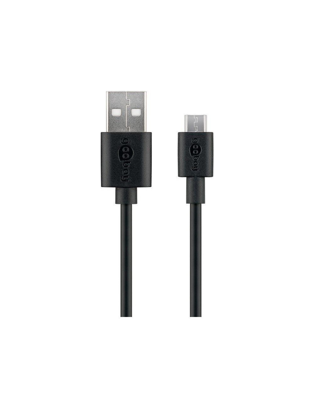 Goobay Micro USB charging and sync cable 46800 Black, USB 2.0 micro male (type B), USB 2.0 male (type A)