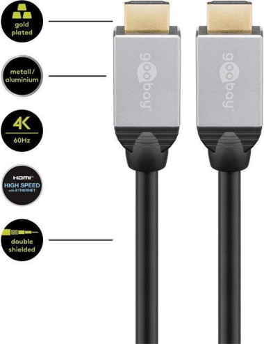 Goobay 75053 HighSpeed HDMI connection cable with Ethernet, 1m