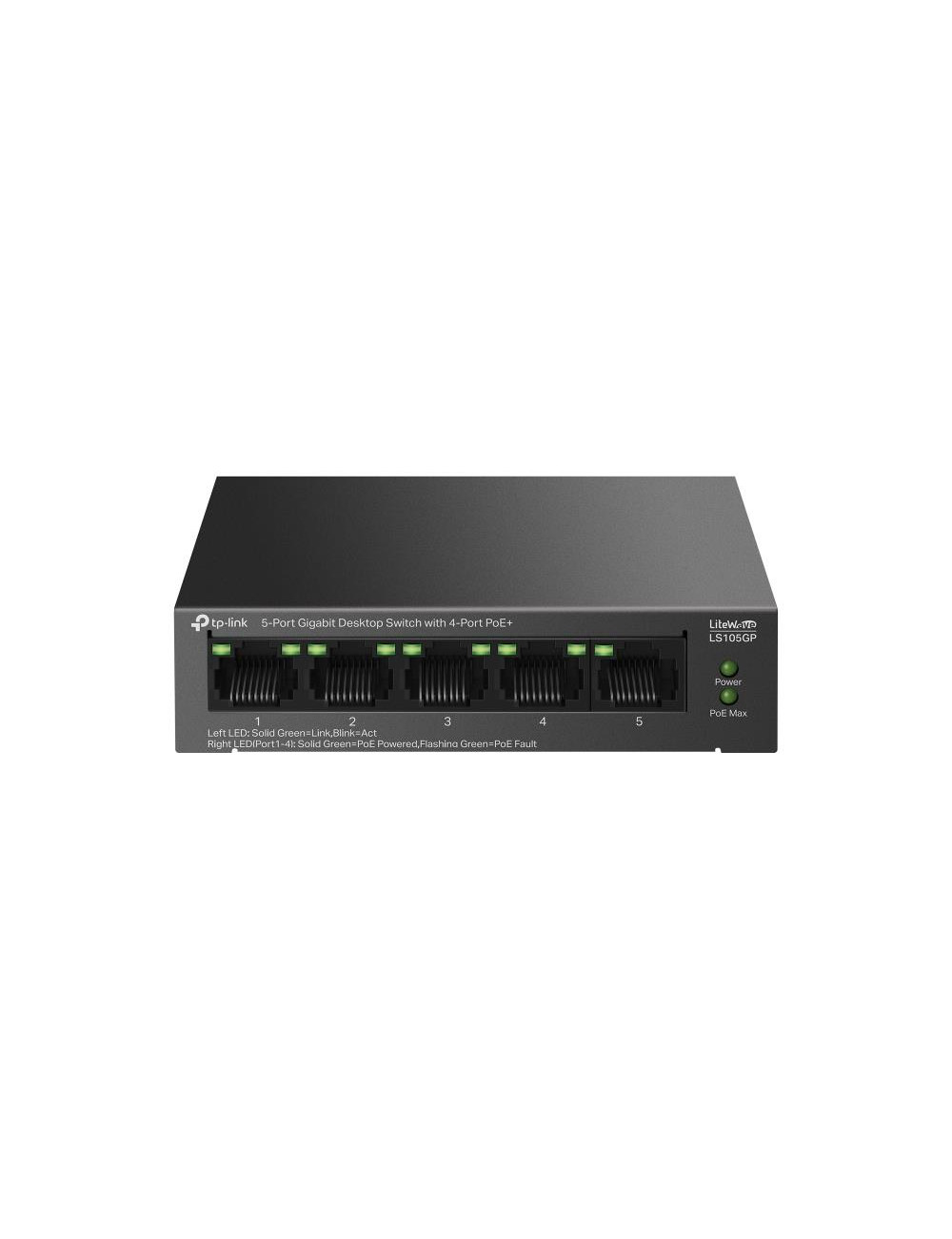 Switch|TP-LINK|LS105GP|Desktop/pedestal|5x10Base-T / 100Base-TX / 1000Base-T|PoE+ ports 4|LS105GP