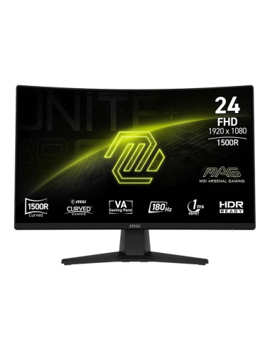 LCD Monitor|MSI|MAG 242C|23.6"|Gaming/Curved/Frameless|Matte|Panel VA|1920x1080|16:9|180Hz|1 ms|Colour Black|MAG242C