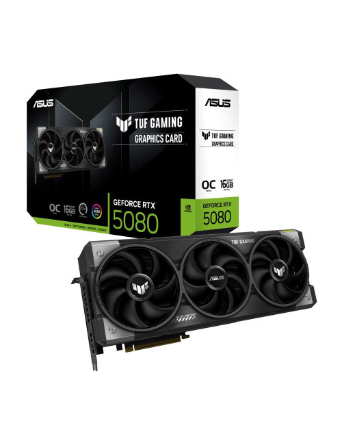 Graphics Card|ASUS|NVIDIA GeForce RTX 5080|16 GB|GDDR7|256 bit|PCIE 5.0 16x|Triple slot Fansink|2xHDMI|3xDisplayPort|TUF-RTX5080