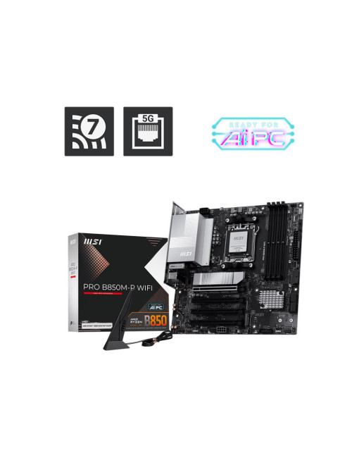 Mainboard|MSI|AMD B850|SAM5|Micro-ATX|Memory DDR5|Memory slots 4|PROB850M-PWIFI