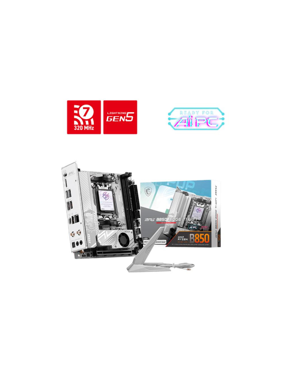 Mainboard|MSI|AMD B850|SAM5|Mini-ITX|Memory DDR5|Memory slots 2|MPGB850IEDGETIWIFI