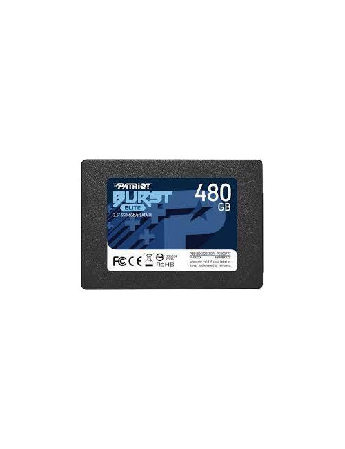 SSD|PATRIOT|Burst Elite|480GB|SATA 3.0|3D NAND|Write speed 320 MBytes/sec|Read speed 450 MBytes/sec|2,5"|TBW 200 TB|PBE480GS25SS