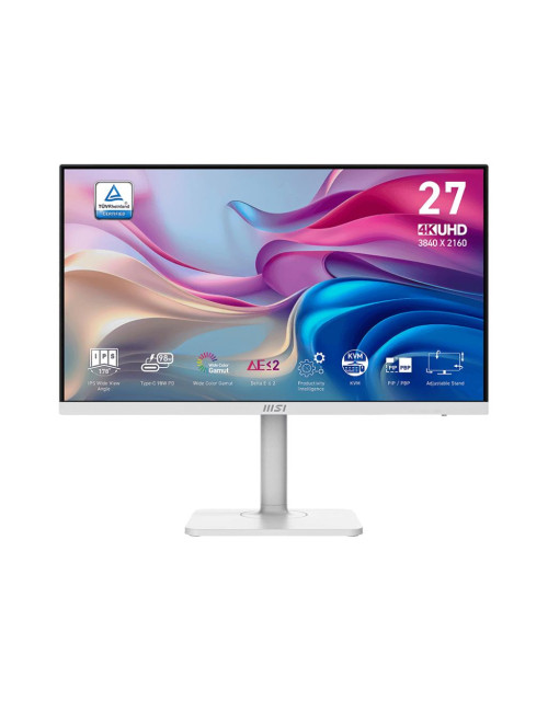 LCD Monitor|MSI|MODERN MD272UPHW|27"|Business/4K|Matte|Panel IPS|3840x2160|16:9|60Hz|4 ms|Speakers|Colour White|MODERNMD272UPHW