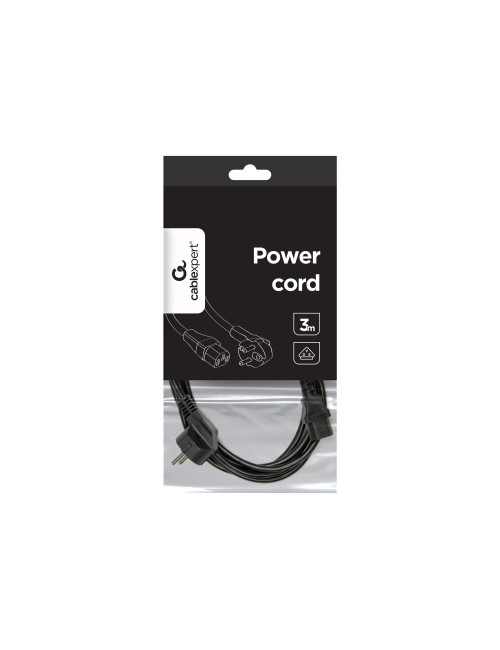 Cablexpert | PC-186-VDE-3M Power cord (C13), VDE approved, 3 m | Black