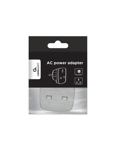Gembird | AC power adapter, UK socket to EU Schuko plug, 7.5 A | Travel adapter