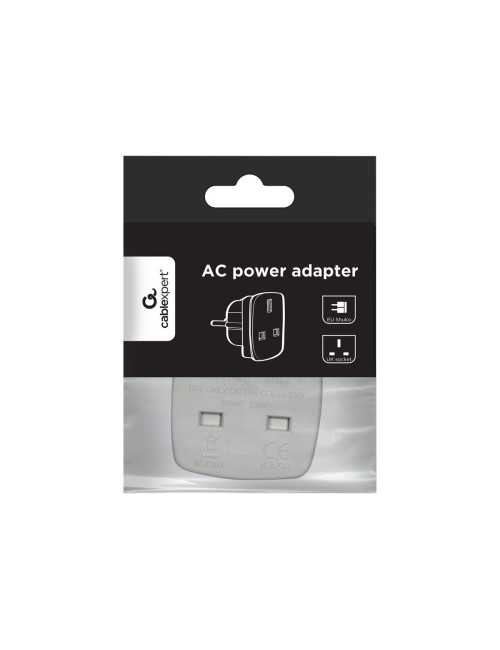 Gembird | AC power adapter, UK socket to EU Schuko plug, 7.5 A | Travel adapter