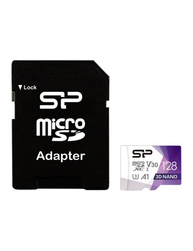 Silicon Power | Superior Pro | 128 GB | micro SDXC | Flash memory class 10 | with Adapter