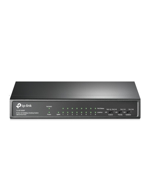 TP-LINK | Switch | TL-SF1009P | Unmanaged | Desktop | 10/100 Mbps (RJ-45) ports quantity 9 | PoE+ ports quantity 8 | Power suppl