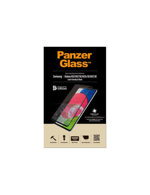 PanzerGlass | Samsung | Galaxy A52 | Black/Transparent | Antifingerprint screen protector
