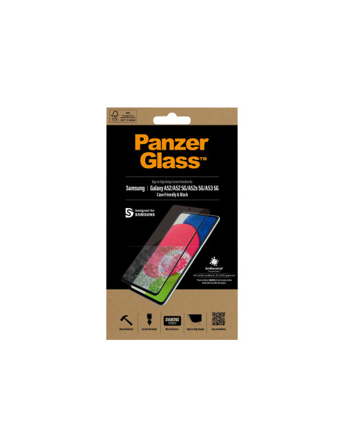 PanzerGlass | Samsung | Galaxy A52 | Black/Transparent | Antifingerprint screen protector