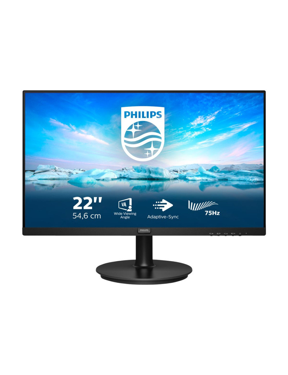 Philips | LCD monitor | 222V8LA/00 | 21.5 inch (54.6 cm) " | VA | FHD | 16:9 | 75 Hz | 4 ms | 1920 x 1080 pixels | 250 cd/m | He