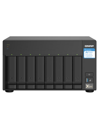 QNAP | 8-Bay QTS NAS | TS-832PX-4G | Up to 8 HDD/SSD Hot-Swap | AnnapurnaLabs Alpine | AL324 ARM Cortex-A57 Quad-Core | Processo