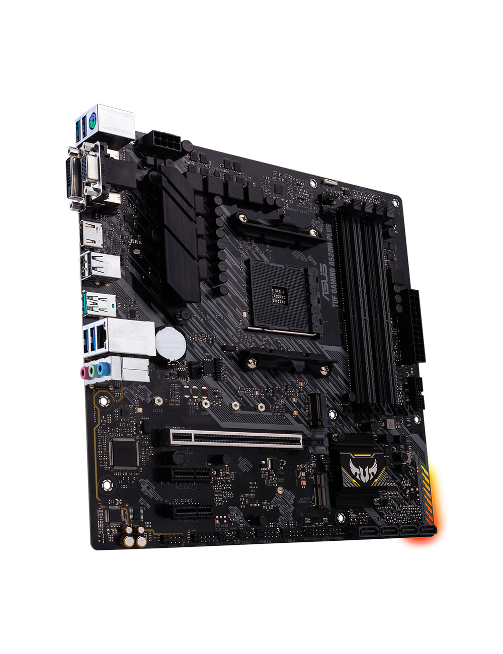 Asus | TUF GAMING A520M-PLUS | Processor family AMD | Processor socket AM4 | DDR4 | Memory slots 4 | Supported hard disk drive i