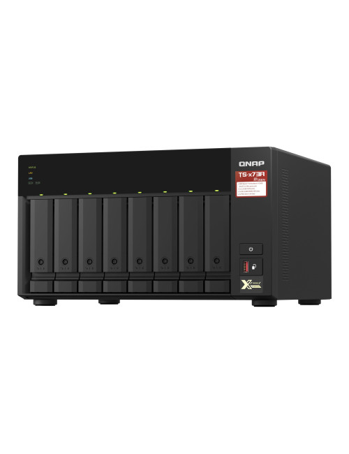 QNAP | 8-Bay QTS and QuTS hero NAS | TS-873A-8G | Up to 8 HDD/SSD Hot-Swap | AMD Ryzen | Ryzen V1500B Quad-Core | Processor freq