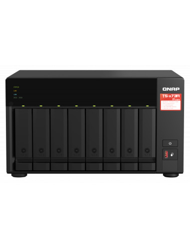 QNAP | 8-Bay QTS and QuTS hero NAS | TS-873A-8G | Up to 8 HDD/SSD Hot-Swap | AMD Ryzen | Ryzen V1500B Quad-Core | Processor freq