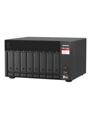 QNAP | 8-Bay QTS and QuTS hero NAS | TS-873A-8G | Up to 8 HDD/SSD Hot-Swap | AMD Ryzen | Ryzen V1500B Quad-Core | Processor freq