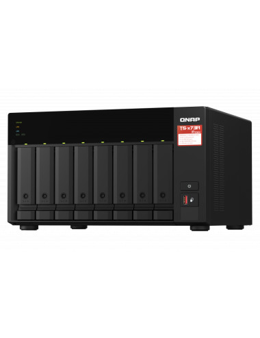 QNAP | 8-Bay QTS and QuTS hero NAS | TS-873A-8G | Up to 8 HDD/SSD Hot-Swap | AMD Ryzen | Ryzen V1500B Quad-Core | Processor freq