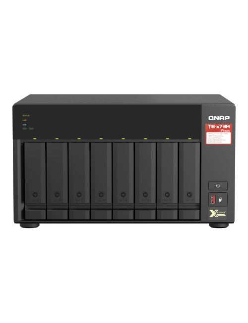 QNAP | 8-Bay QTS and QuTS hero NAS | TS-873A-8G | Up to 8 HDD/SSD Hot-Swap | AMD Ryzen | Ryzen V1500B Quad-Core | Processor freq