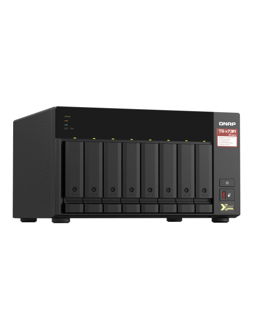 QNAP | 8-Bay QTS and QuTS hero NAS | TS-873A-8G | Up to 8 HDD/SSD Hot-Swap | AMD Ryzen | Ryzen V1500B Quad-Core | Processor freq