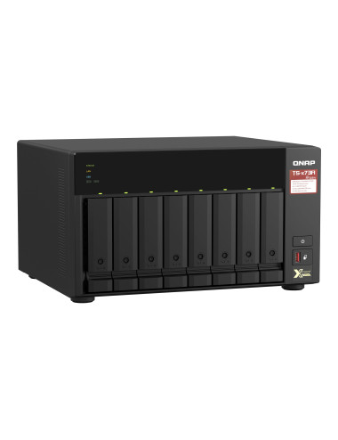 QNAP | 8-Bay QTS and QuTS hero NAS | TS-873A-8G | Up to 8 HDD/SSD Hot-Swap | AMD Ryzen | Ryzen V1500B Quad-Core | Processor freq