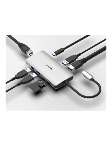 D-Link | 8-in-1 USB-C Hub with HDMI/Ethernet/Card Reader/Power Delivery | DUB-M810 | USB hub | USB Type-C