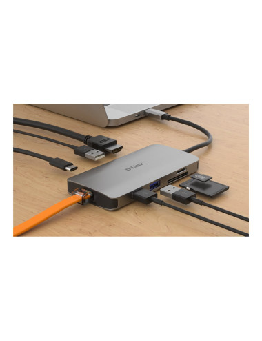 D-Link | 8-in-1 USB-C Hub with HDMI/Ethernet/Card Reader/Power Delivery | DUB-M810 | USB hub | USB Type-C