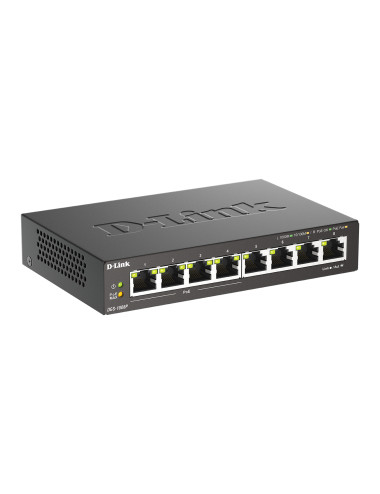 D-Link | 8-Port Gigabit PoE Switch (4xPoE) | DGS-1008P | Unmanaged | Desktop | Power supply type External
