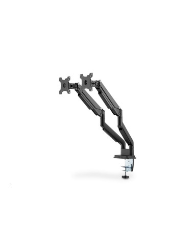 Digitus | Desk Mount | Universal Dual Monitor Mount with Gas Spring and Clamp Mount | Swivel, height adjustment, rotate | Black