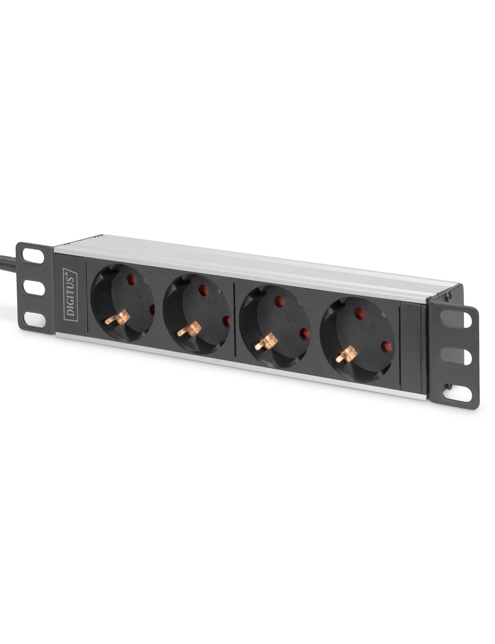 Digitus | 10 Socket Strip with Aluminum Profile, 4-way safety sockets | DN-95418