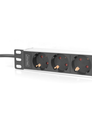 Digitus | 10 Socket Strip with Aluminum Profile, 4-way safety sockets | DN-95418