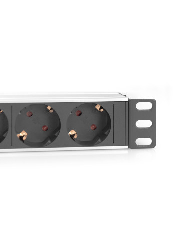 Digitus | 10 Socket Strip with Aluminum Profile, 4-way safety sockets | DN-95418
